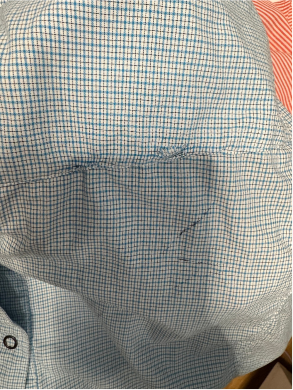 Women's ExOfficio Blue and White Plaid Long Sleeve Button Down Shirt, Size L - Picture 13 of 16